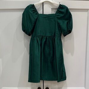 Emerald Puff Sleeve Square Neck Mini Dress